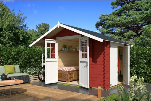 Holz-Gartenhaus Lasita Vilano mit Satteldach in Schwedenrot, B/H/T: 352,5 x 228 x 200 cm - Bild 1