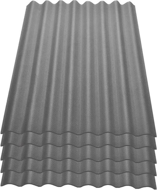 Onduline Easyline Bitumen-Dachplatte, 5er Pack, intensiv grau, Profil 95/38, B: 76 cm, H: 100 cm, Tiefe: 2,6 mm - Bild 1