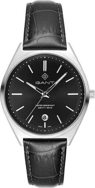 Gant Herrenuhr Abington, Quarz, Edelstahl, 41 mm, Leder, Schwarz, 5 ATM - Bild 1