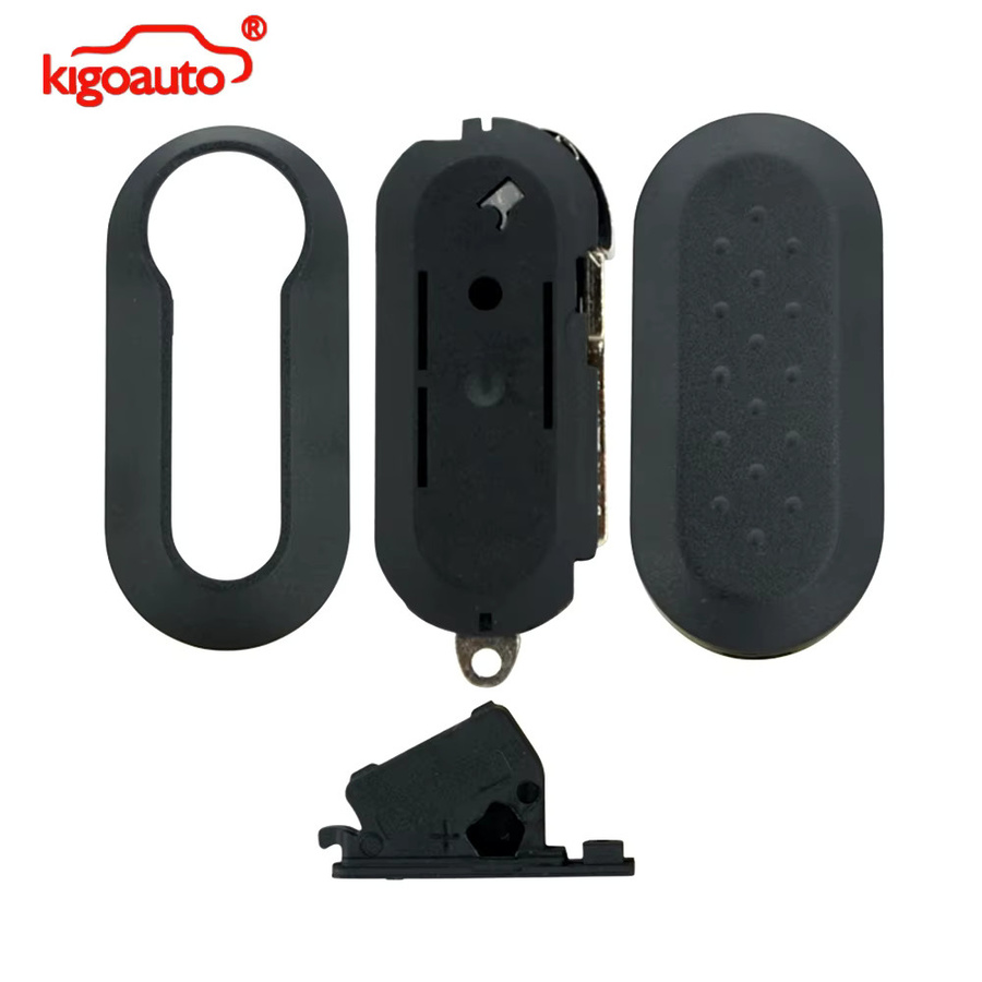 KIGOAUTO Klappbarer Fernbedienungsschlüssel 433MHz mit ID46-PCF7946 Chip für Fiat 500, 500L, Doblo, Grande Punto und Ducato (2007-2018) in Schwarz mit Delphi/Marelli System - Bild 3