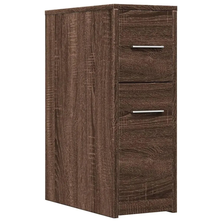 vidaXL Badschrank schmal mit Rollen in Eiche Braun aus Holzwerkstoff - Bild 2