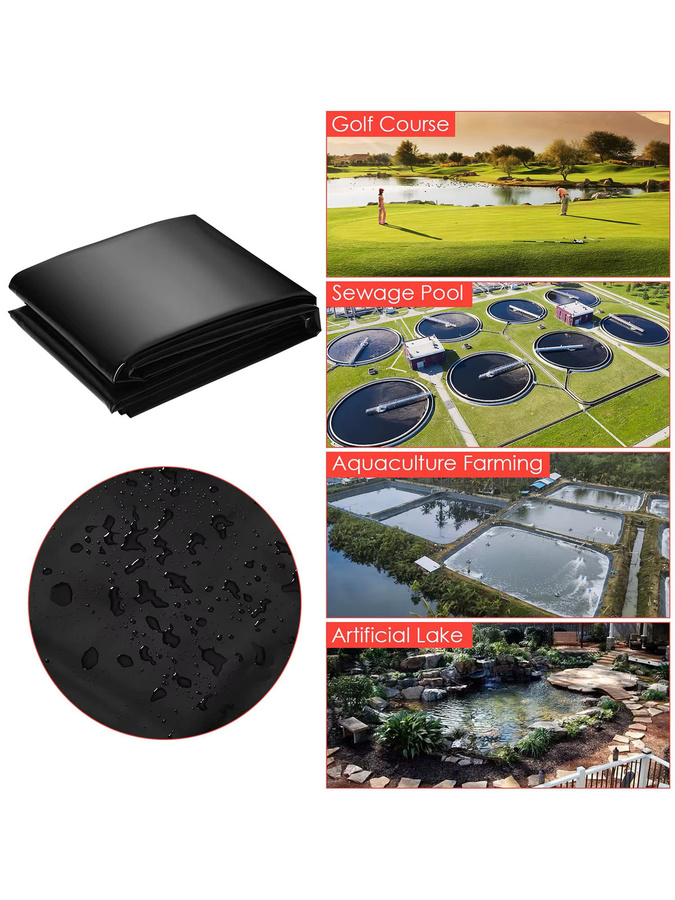 HiMISS Teichfolie aus PVC in Schwarz, hochbelastbare und wasserdichte Anti-UV-Geomembran für Wassergärten und Wasserfälle - Bild 7