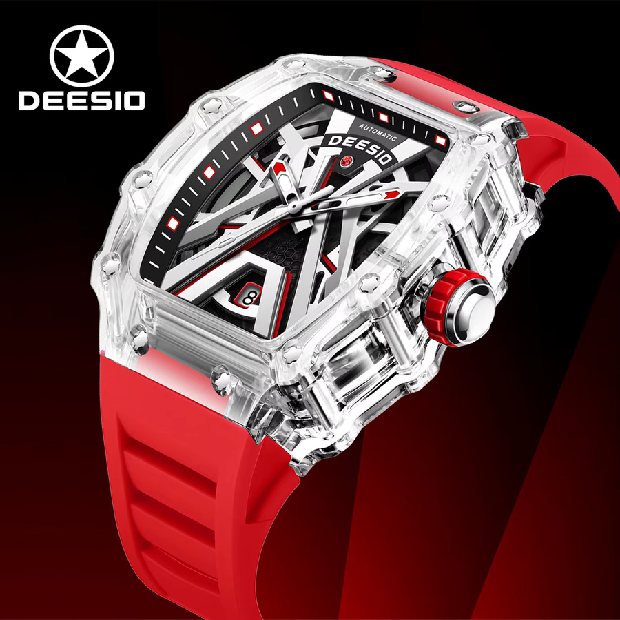 Deesio Armbanduhr Automatik, Edelstahl, Schwarz, Herren - Bild 1