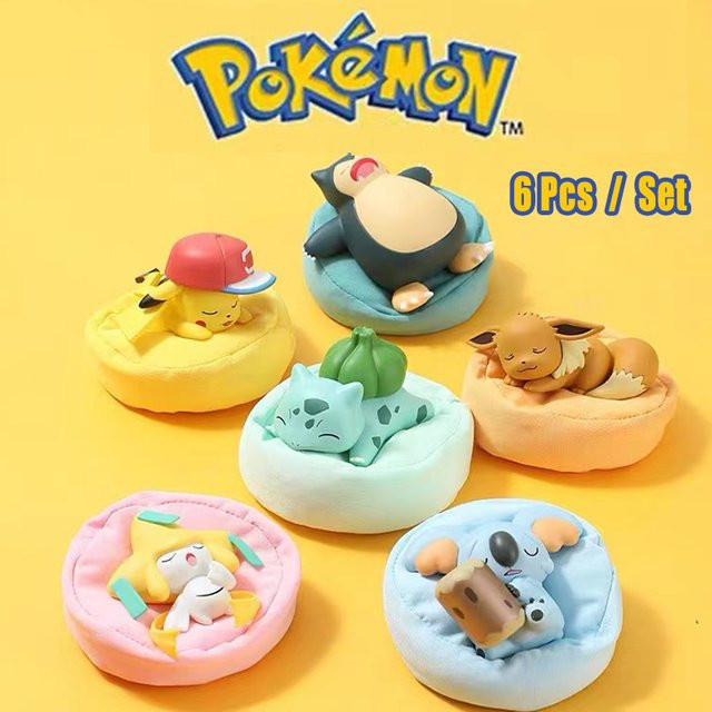 Potdemiel Pokémon Pikachu Bulbasaur Sleep Starry Dream Series, Actionfigur, 6-teiliges Set, bunt - Bild 1