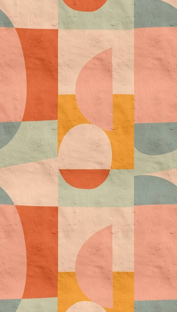 Livingwalls Fototapete Grafik Vintage in Rosa Orange Gelb, B/H: 280 x 159 cm - Bild 1