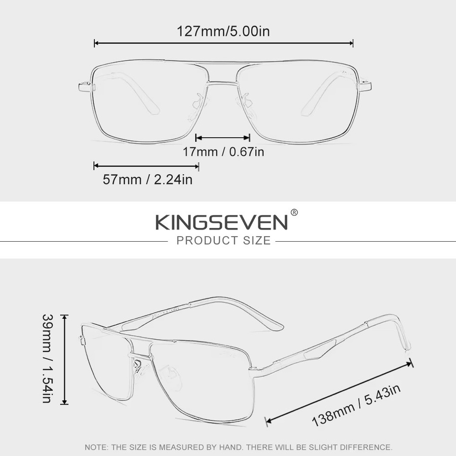 KINGSEVEN Sonnenbrille, Vollrand, Square, Aluminium, Männer, polarisiert - Bild 2