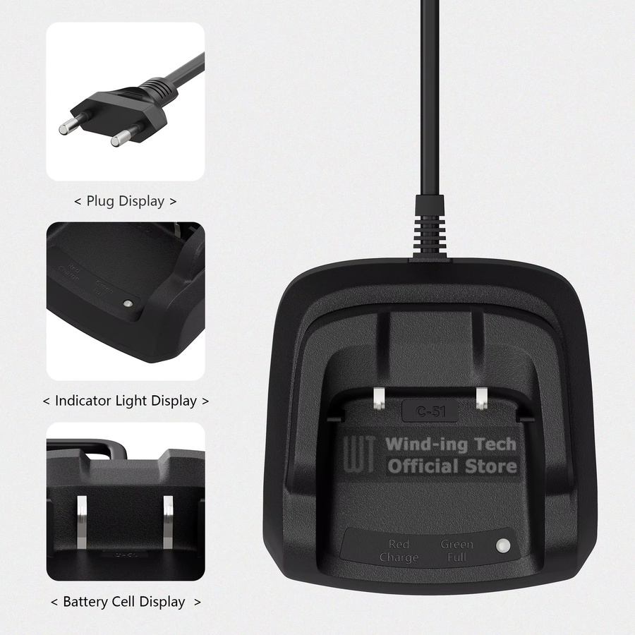 Quansheng UV-K1 Desktop-Ladegerät C-51-Basis in Schwarz für UV-K1, UV-K5 und UV-K6 Funkgeräte - Bild 5