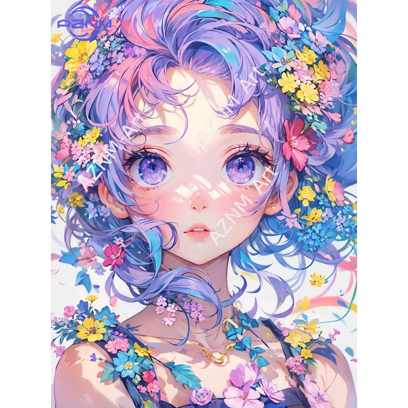 KAYOU Diamant-Malerei Miku Japanisches Cartoon-Mädchen Mosaik-Kunstwerk in Mehrfarbig für die Heimdekoration - Bild 2