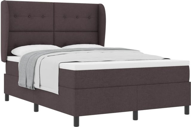 vidaXL Boxspringbett mit Matratze in Braun, modern gepolstert, B/T/H: 140 x 190 x 143 cm - Bild 1