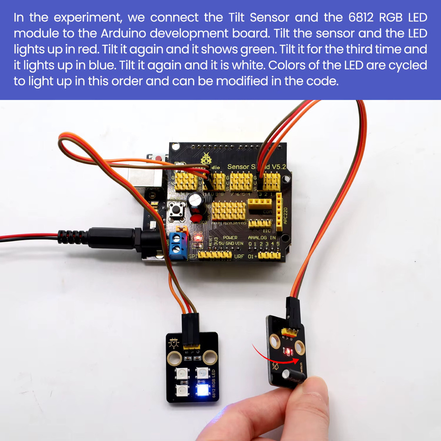Keyestudio 6812 RGB-Modul mit SMD 5050 LED-Bausteinen kompatibel mit Arduino Raspberry Pi Micro-Bit und LEGO - Bild 5