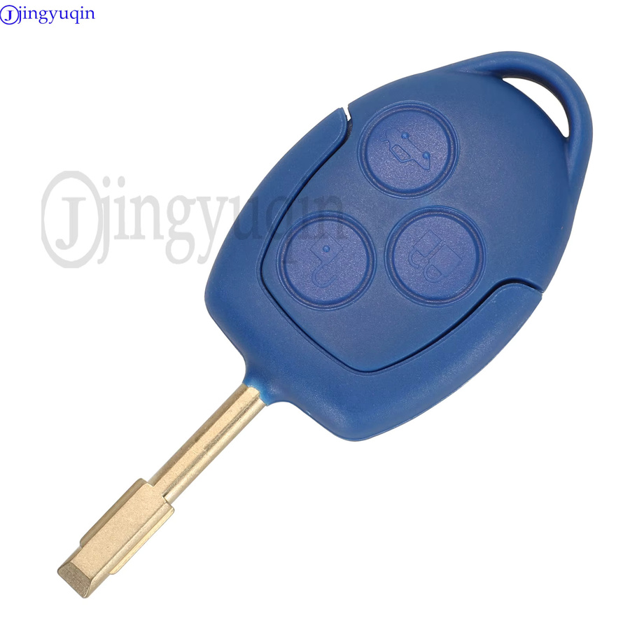 Jingyuqin Auto Fernbedienung mit 433 MHz und 4D63 Chip, 3 Tasten Schlüssel Fob für Ford Transit WM VM 2006-2014, Farbe: Blau - Bild 2
