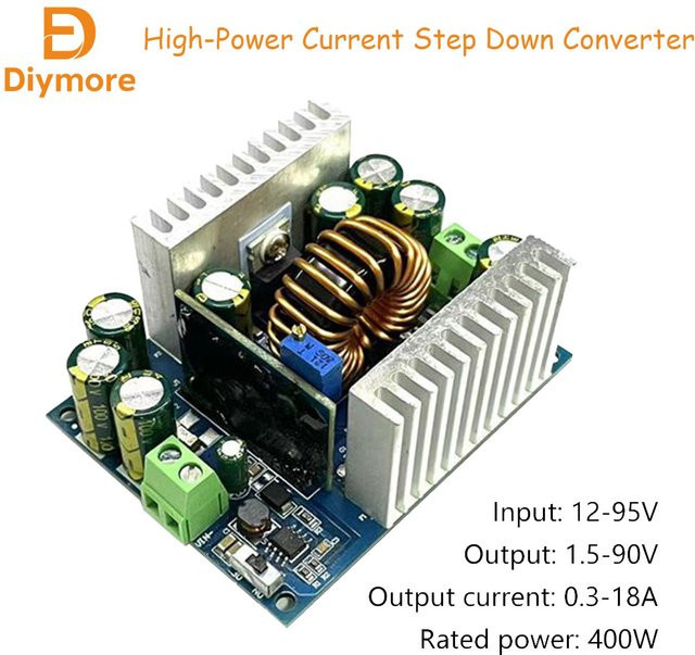 diymore 500 W Step-Down-Konstantspannungswandler einstellbares Leistungsmodul DC12–95 V auf 1,5–90 V Hochleistungs-18-A-Reglermodul in Multicolour - Bild 1
