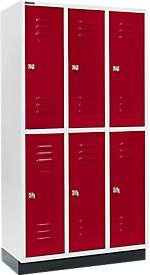 Schäfer Shop Select Kleiderspind mit 6 Abteilen, Zylinderschloss und Sockel, Farbe: Rubinrot, Breite: 300 mm - Bild 1