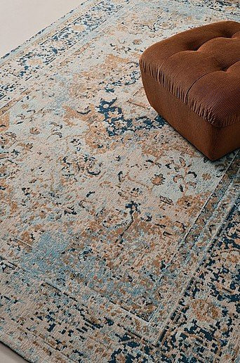 Jotex CARA Flachgewebeteppich in Blau im Vintage-Oriental-Stil aus Baumwolle und Polyester - Bild 1