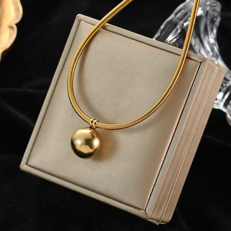EILIECK Halskette Edelstahl, Gold, Perle, Damen - Bild 2