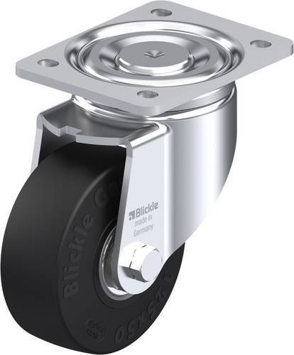 Blickle 3616 LH-SE 125K Lenkrolle in Schwarz und Silber mit Stahl und Kunststoff, Rad-Durchmesser: 125 mm, Tragfähigkeit: 320 kg - Bild 1