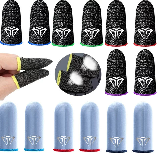 Shunmaii Fingerlinge für mobiles Gaming, atmungsaktive Fingerhüllen für Touchscreens, Schwarz und Gelb - Bild 1