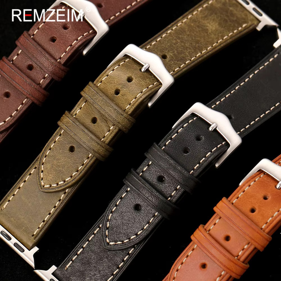 REMZEIM Uhrenarmband Echtleder, Vintage - Bild 2