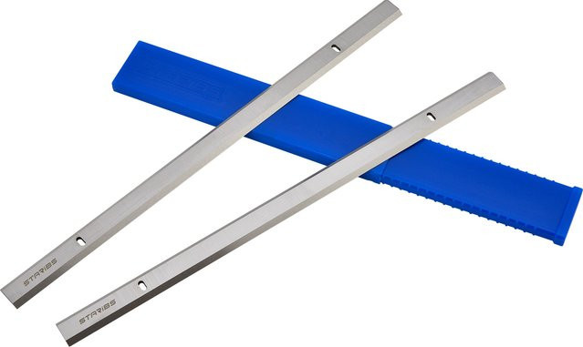STARIBS HSS-Hobelmesser Set 2 Stück, silber, B: 332 mm, H: 18,2 mm, T: 3,2 mm für Gigant KJ332 ZUBR RS-330 Ersatz-Dickenmesser doppelseitig - Bild 1