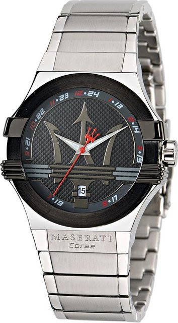 Maserati Armbanduhr, Quarz, Edelstahl, Schwarz, Herren - Bild 1