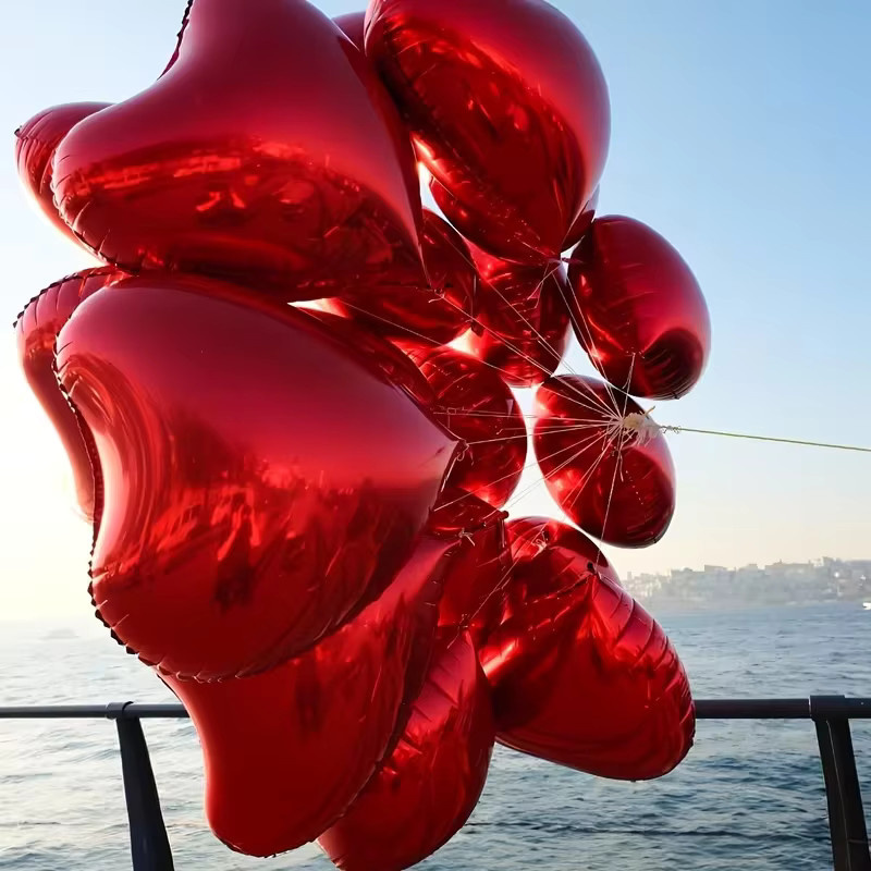 Rotes I LOVE YOU Ballon-Set aus Aluminiumfolie in Herzform für Valentinstag und Hochzeitsanträge, 16 Zoll - Bild 3