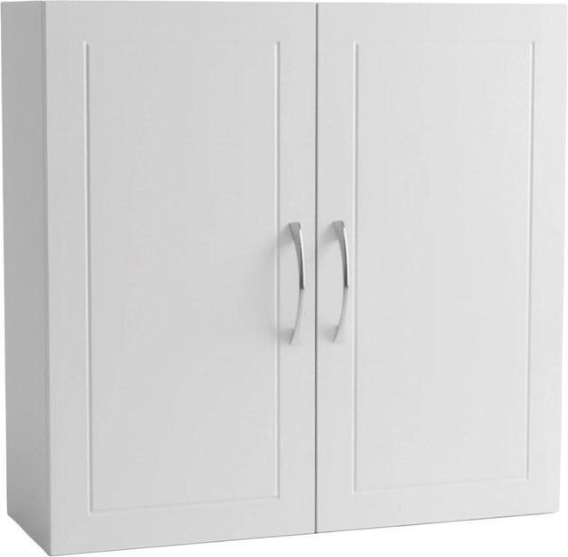 Relaxdays Hängeschrank aus MDF und Metall in Weiß, modern und verstellbar, B/H/T: 60 x 60 x 18 cm - Bild 1