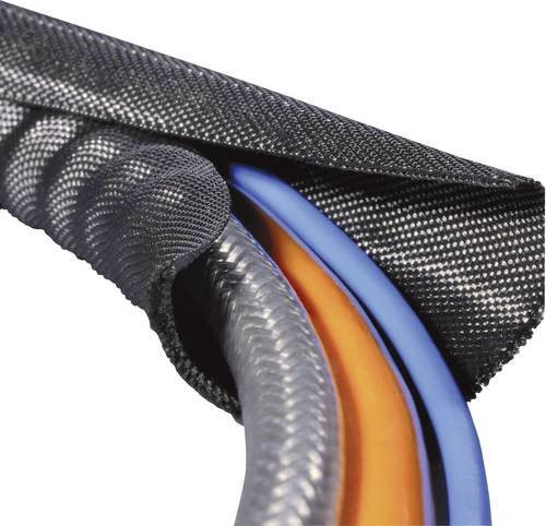 HellermannTyton Twist-In 19 Geflechtschlauch Schwarz aus Polyester, Durchmesser: 16 bis 19 mm - Bild 1