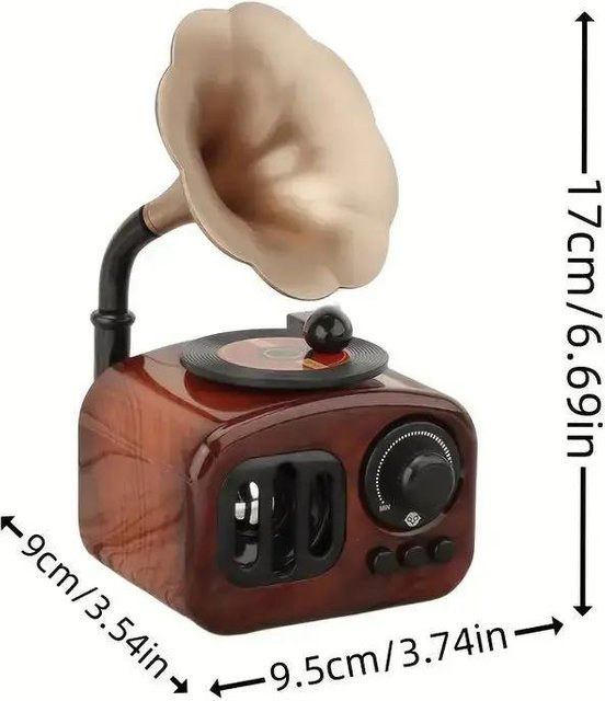 Retro Spieluhr Phonograph von Yiran Furniture in Braun als antike Nachahmung für Tisch und Schreibtisch - Bild 1