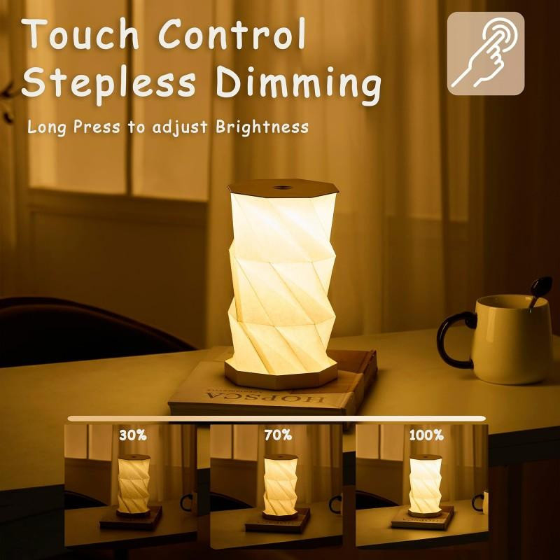 YJMP Super Lighting Tragbares faltbares LED Nachtlicht in Laternenform, weiß, dimmbar und USB wiederaufladbar - Bild 4