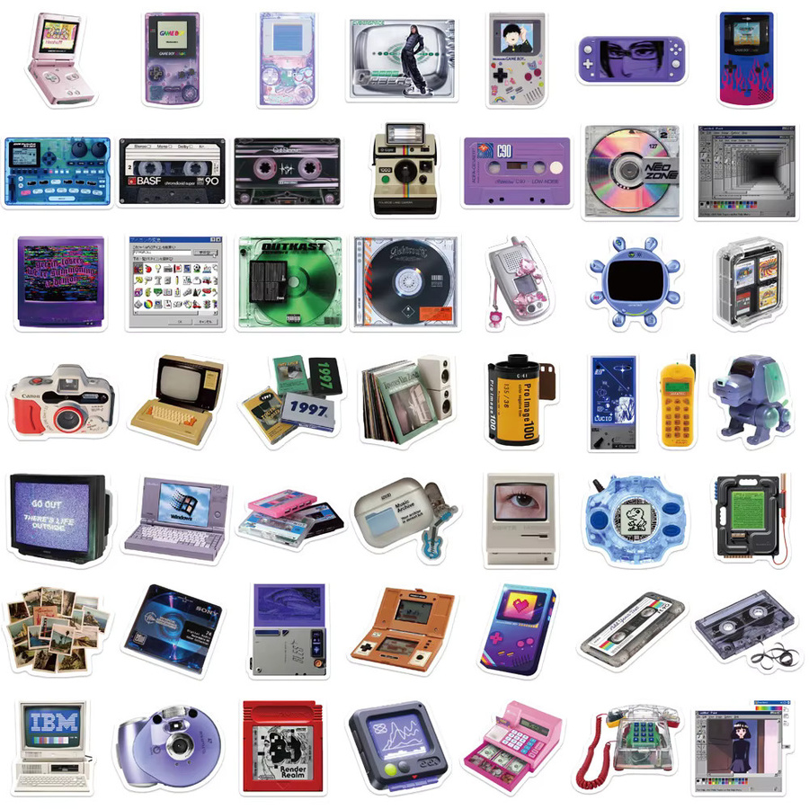 50 Stück Retro Videospiel INS Karte Aufkleber Set von BulingBulingStickers Shop in Multicolour für Laptop und Notebook - Bild 2