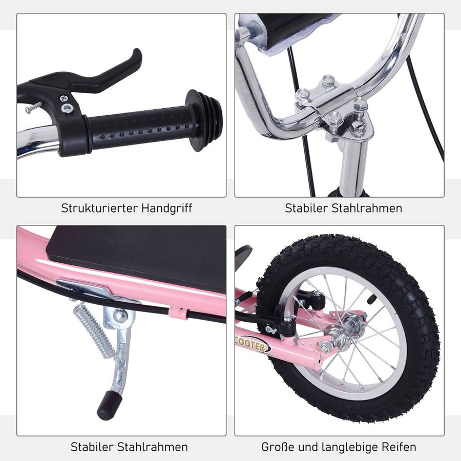 HOMCOM Kinderroller pink Kickboard - Bild 3