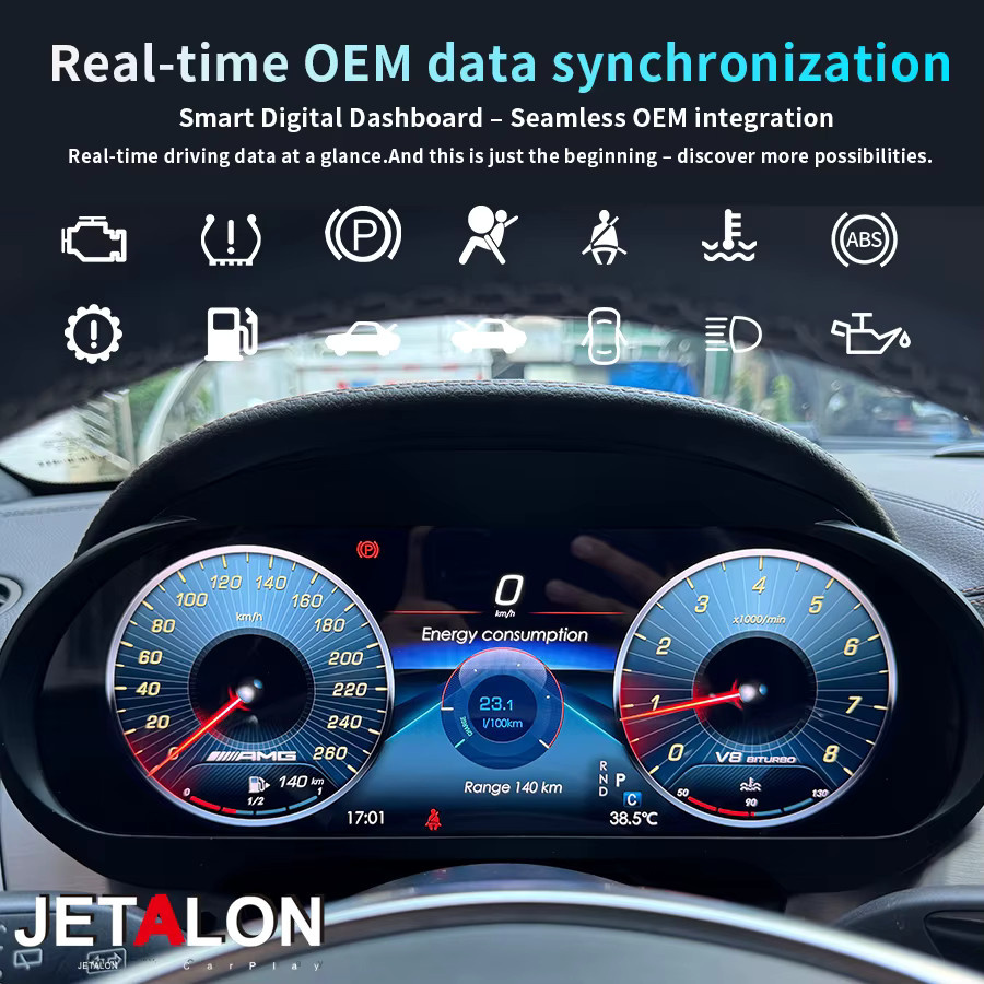 NAVIRIDER LCD Dashboard Tacho Instrument Panel Cluster mit GPS Navigation und virtuellem Cockpit für Mercedes Benz ML GL GLE GLS W166 X166 2012-2019 in Schwarz - Bild 4