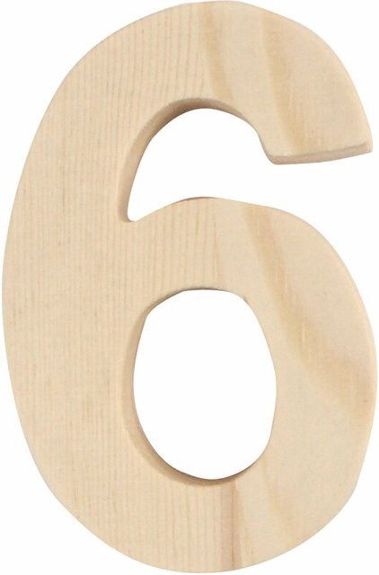 Rico Design Holz-Zahlen 8 cm Set aus 6 Stück - Bild 1