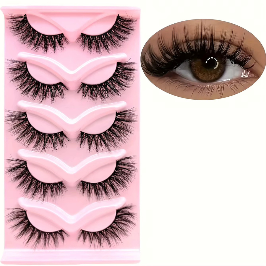 3D Falsche Wimpern Katzenaugen-Look, Black, 5 Paar, Unisex - Bild 2