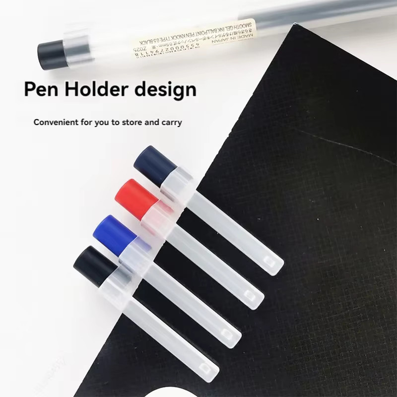 MUJI Gelstift Nachfüllung mit 0,5 mm Press-Spitze in Blau, Schwarz, Rot und Dunkelblau für Schule und Büro - Bild 5
