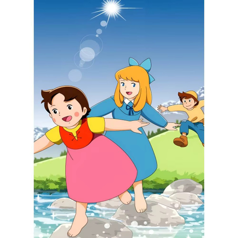 Kayou Cartoon H-Heidi Poster, selbstklebender Kunst-Aufkleber aus wasserfestem Papier, Mehrfarbig, B: 20,0 cm, H: 20,0 cm - Bild 5