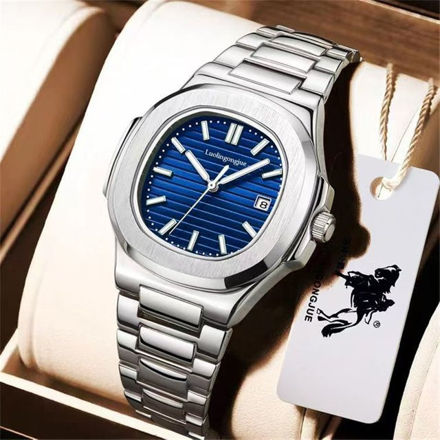 LUOLINGONGJUE Armbanduhr, Automatik, Edelstahl, Blau, Eckig, Herren - Bild 1