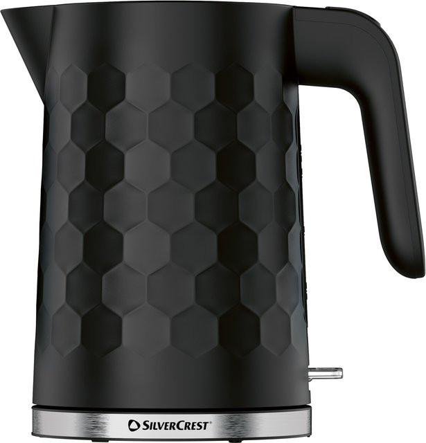 SILVERCREST Wasserkocher SWKW 3000 A1 in Schwarz mit Wabenstruktur, Edelstahl und Kalkfilter - Bild 1