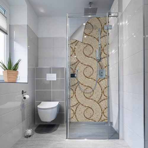 mySPOTTI Duschrückwand-Panel fresh in Mosaikfliesenoptik, Farbe: beige, H x B: 255 x 100 cm - Bild 1