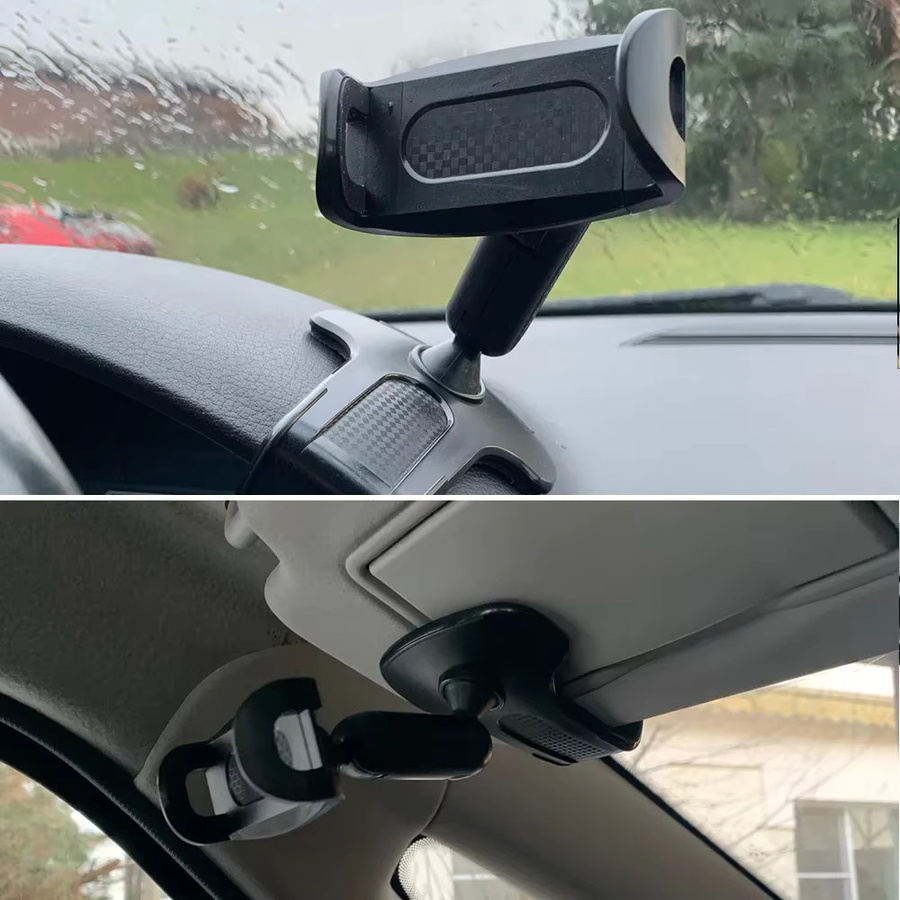 STONEGO Universelle Auto-Handyhalterung in Schwarz für Rückspiegel und Armaturenbrett mit verstellbarem Smartphone-Ständer zur Einhandbedienung - Bild 6