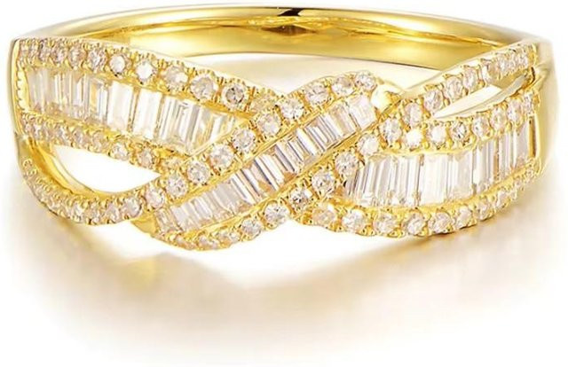 YIRAN Jewelry Ring, Messing, Gold, Zirkonia, Unisex - Bild 1