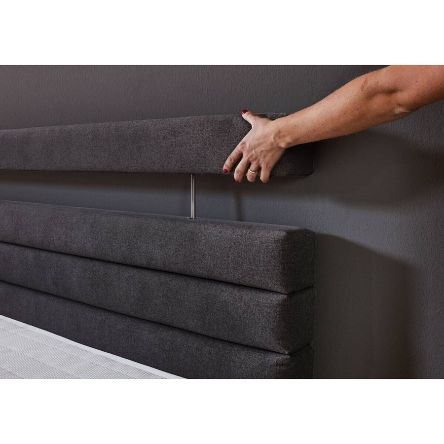 Boxspringbett Kokomo Anthrazit mit Federkern Liegefläche B: 140 cm, L: 200 cm - Bild 4