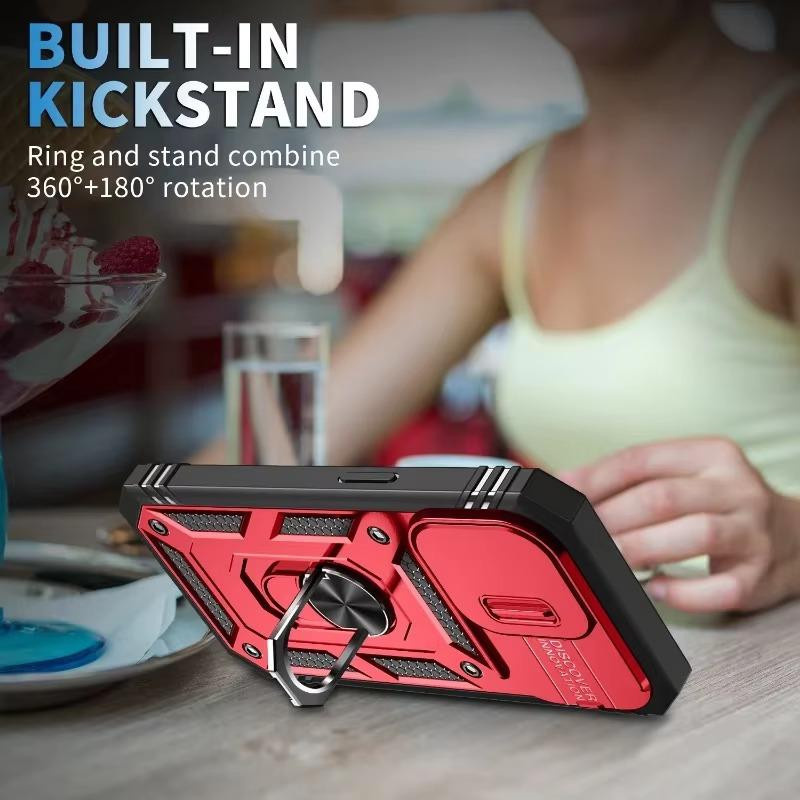 Tuiying002 Panzerhülle mit Schiebe-Kameraobjektivschutz und Metallring-Stoßfänger für iPhone 16 15 14 13 12 11 Pro Max Plus - Bild 3