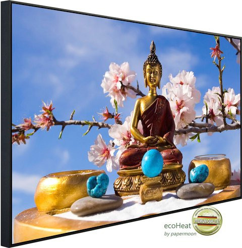 papermoon EcoHeat Infrarotheizung Buddha Figur in bunt mit Matt-Effekt, App-Steuerung und Überhitzungsschutz - Bild 1