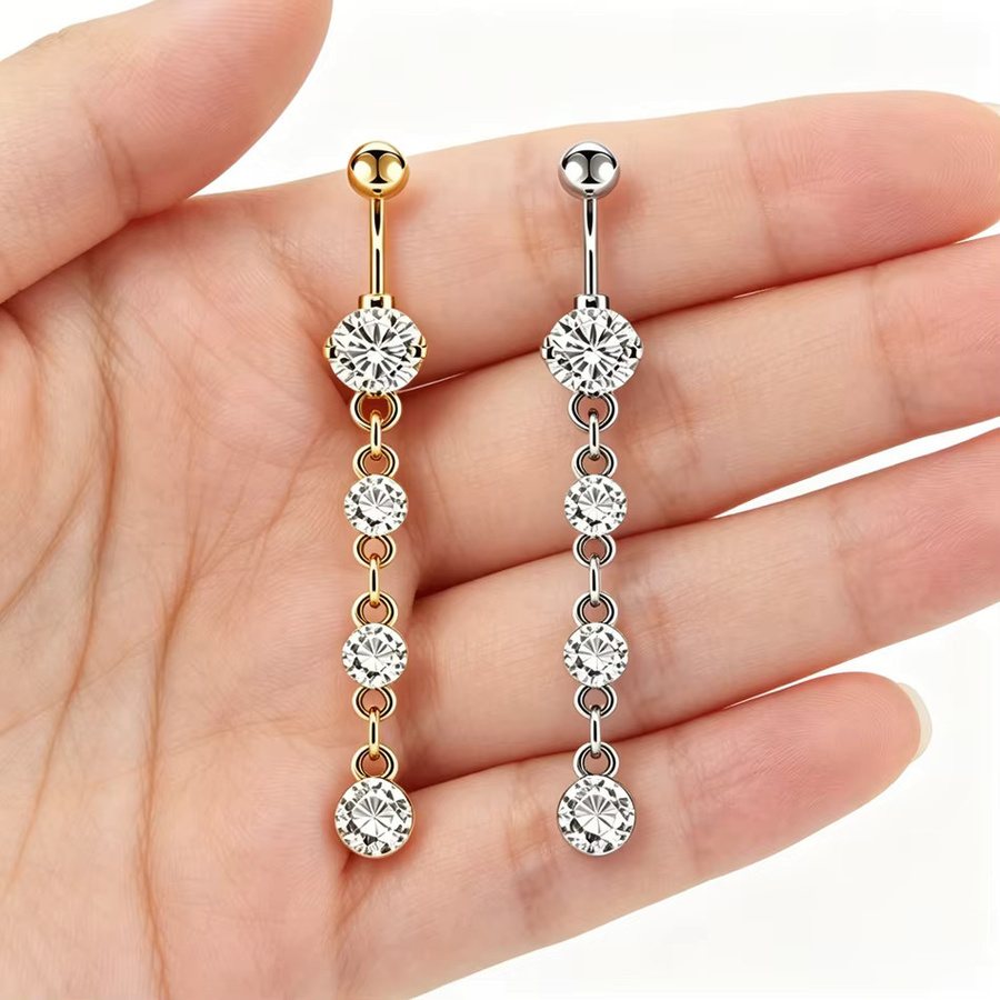 Bauchkette Bauchnabelpiercing Titan, Zirkonia, Unisex - Bild 2