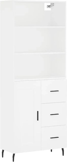 vidaXL Highboard Weiß aus Holzwerkstoff und Metall, B/T/H: 69,5 x 34 x 180 cm - Bild 1