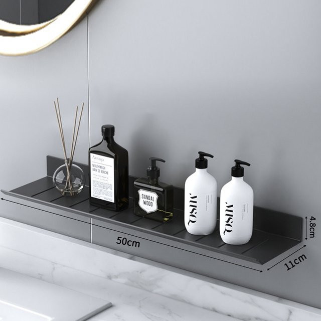 ULA Wandregal für Badezimmer und Küche, modern, Schwarz/Silber, Breite: 30 cm - Bild 1