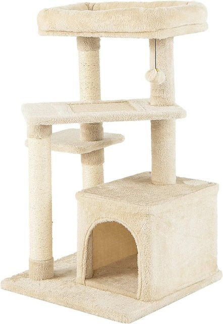 Costway Katzenmöbel Aktivitätsbaum in Beige mit Sisal-Elementen, Höhe: 85 cm - Bild 1