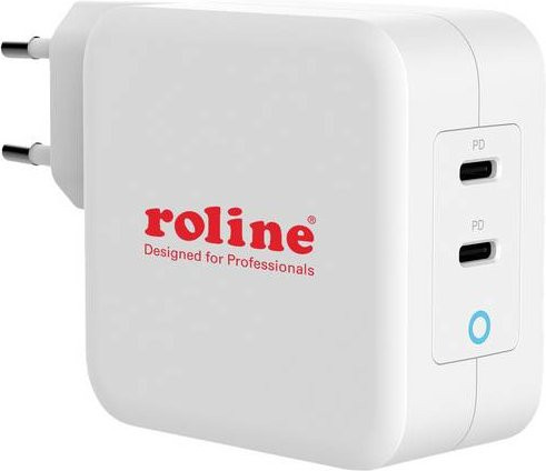 Roline 19.11.1053 USB-Ladegerät mit 100 W und 2x USB-C für die Schnellladung, Weiß - Bild 1