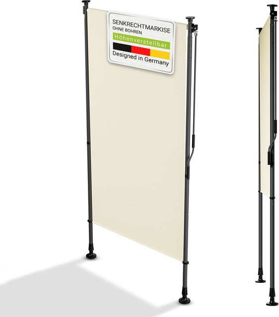 Juskys Senkrechtmarkise Barbados Sonnenschutz Beige B: 100 cm, H: 310 cm - Bild 1